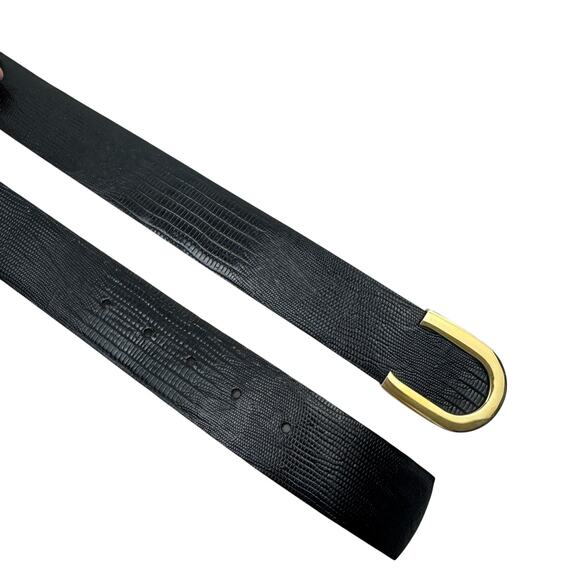 VTG Cipriani Black Lizard Grain Leather Belt main image 4